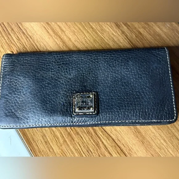 Preloved-Dooney & Bourke Pebbled Leather Slim Wallet- midnight blue - Picture 2 of 4